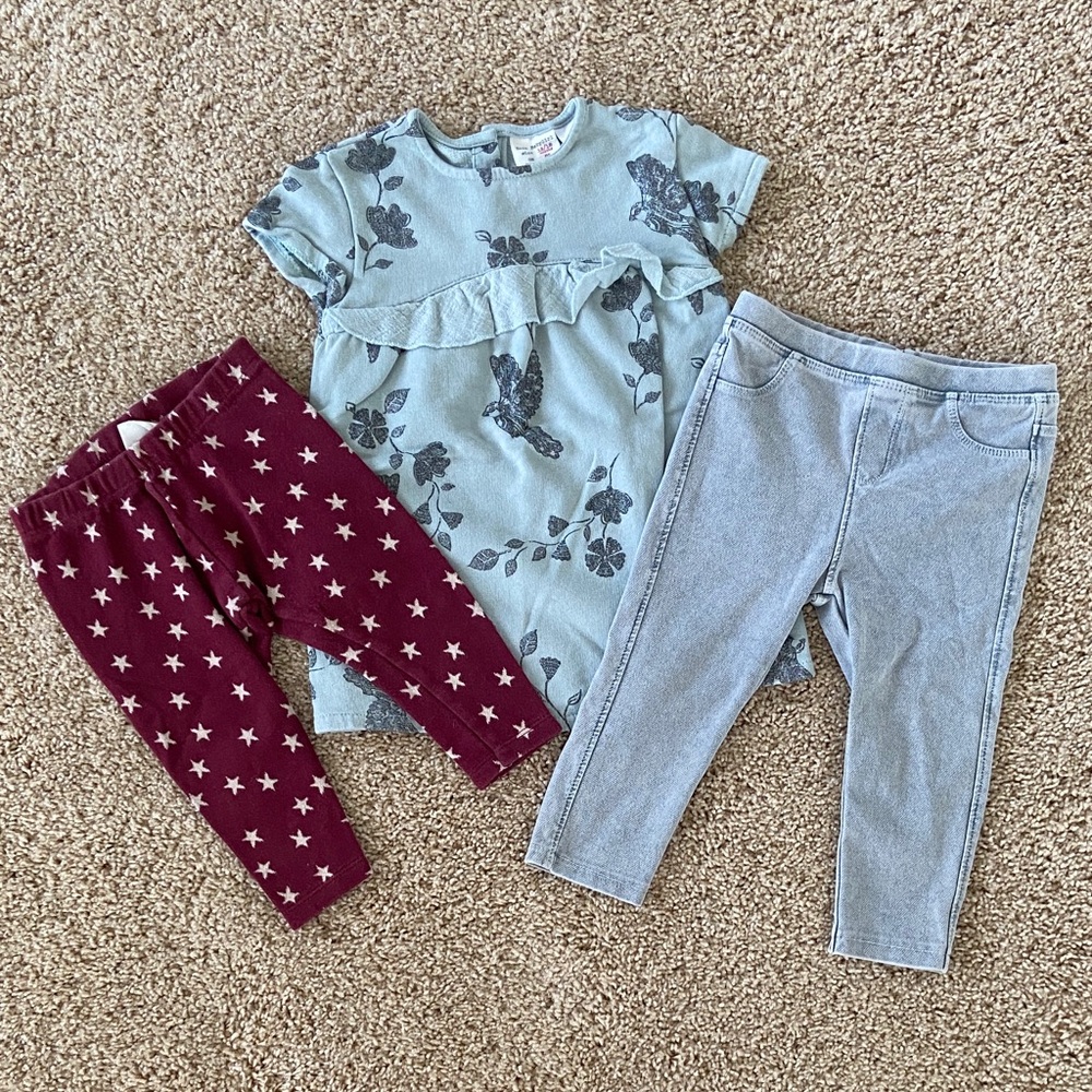 Zara bundle! Floral Dress and Legging